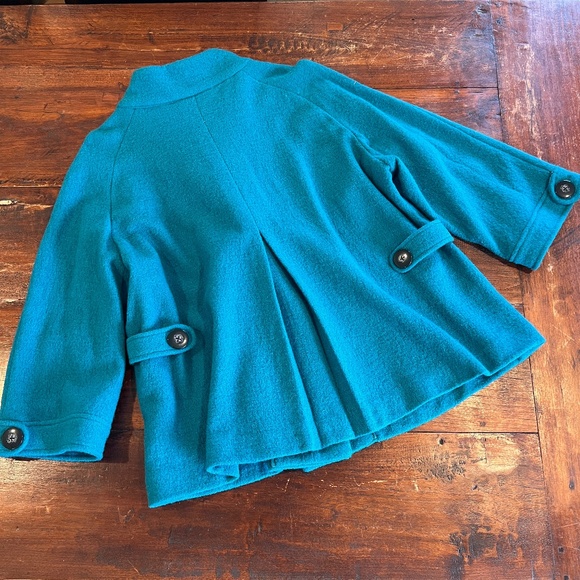 New CHICO'S Teal Blue Wool Ammi Jacket Size 3/XL - Picture 3 of 7